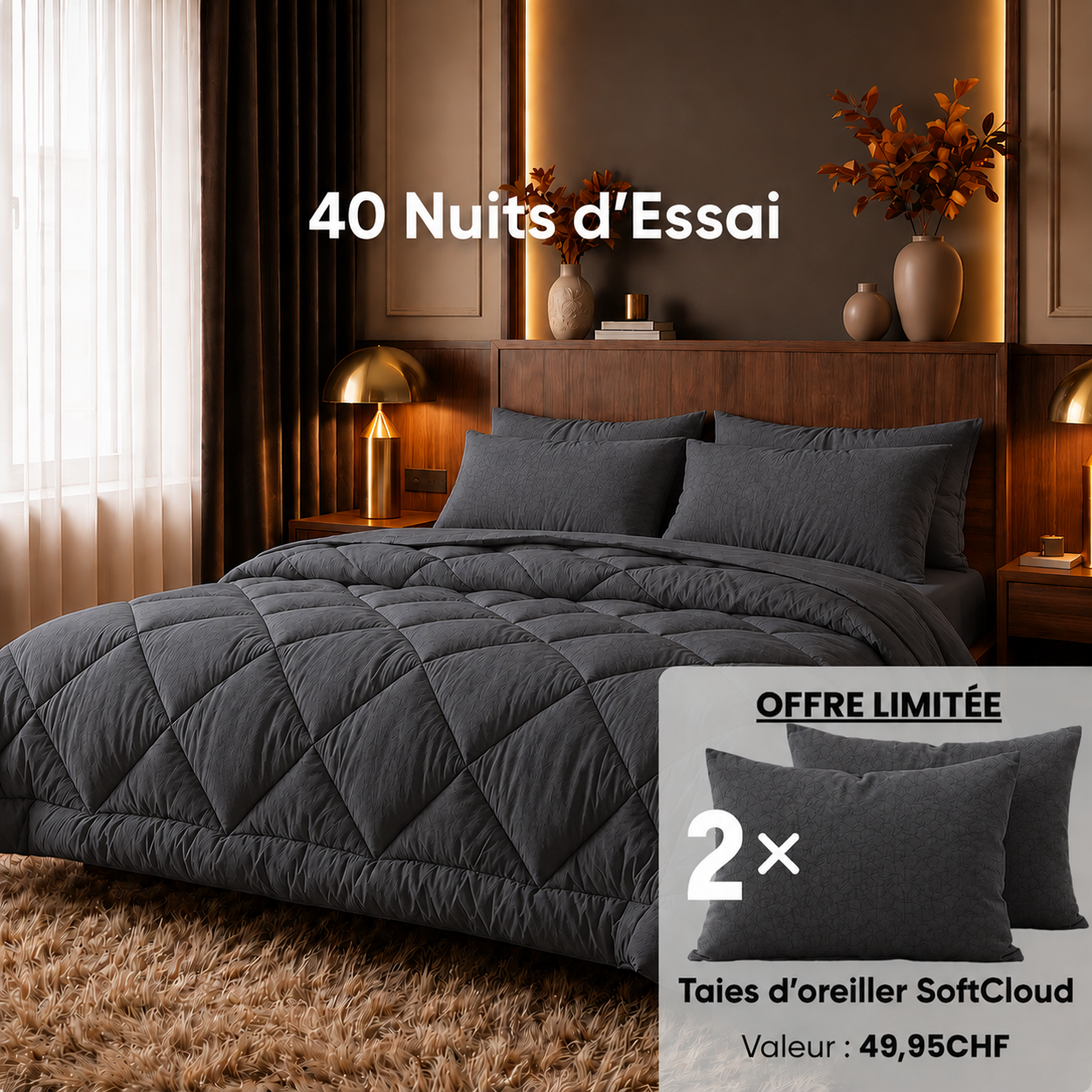 Couette EasySleep® 2-en-1, élimine le besoin de draps